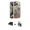 MARSİLYAN™- iPhone 15 Pro Max Kılıf Zirve Modern Prime - Siyah Vanessa Magic Hayalet Cam + Raze Metal Kamera Lens - GS