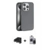 MARSİLYAN™- iPhone 15 Pro Max Kılıf Zirve Modern Prime - Siyah Vanessa Magic Hayalet Cam + Raze Metal Kamera Lens - TMGI