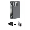 MARSİLYAN™- iPhone 15 Pro Max Kılıf Zirve Modern Prime - Siyah Vanessa Magic Hayalet Cam + Raze Metal Kamera Lens - SH