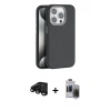 MARSİLYAN™- iPhone 15 Pro Max Kılıf Zirve Modern Prime - Siyah Vanessa Magic Hayalet Cam + Raze Metal Kamera Lens - SH