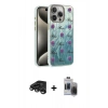 MARSİLYAN™- iPhone 15 Pro Max Kılıf Zirve Modern Prime - Siyah Vanessa Magic Hayalet Cam + Raze Metal Kamera Lens - TMGI