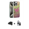 MARSİLYAN™- iPhone 15 Pro Max Kılıf Zirve Modern Prime - Siyah Vanessa Magic Hayalet Cam + Raze Metal Kamera Lens - TMGI
