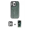 MARSİLYAN™- iPhone 15 Pro Max Kılıf Zirve Yansıma Serisi - Şeffaf 360 Full Body Arka Koruyucu + PVD Metal Kamera Lens - GS