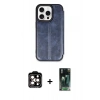 MARSİLYAN™- iPhone 15 Pro Max Kılıf Zirve Yansıma Serisi - Şeffaf 360 Full Body Arka Koruyucu + PVD Metal Kamera Lens - TU