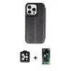 MARSİLYAN™- iPhone 15 Pro Max Kılıf Zirve Yansıma Serisi - Şeffaf 360 Full Body Arka Koruyucu + PVD Metal Kamera Lens - TU