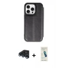 MARSİLYAN™- iPhone 15 Pro Max Kılıf Zirve Yansıma Serisi - Şeffaf Pasifik Cam Ekran Koruyucu + Lacivert Raze Metal Kamera Lens