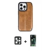 MARSİLYAN™- iPhone 15 Pro Max Kılıf Zirve Yansıma Serisi - Siyah 360 Mat Full Body Arka Koruyucu + PVD Metal Kamera Lens - LT