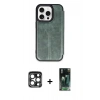 MARSİLYAN™- iPhone 15 Pro Max Kılıf Zirve Yansıma Serisi - Siyah 360 Mat Full Body Arka Koruyucu + PVD Metal Kamera Lens - LT