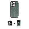 MARSİLYAN™- iPhone 15 Pro Max Kılıf Zirve Yansıma Serisi - Siyah 360 Mat Full Body Arka Koruyucu + PVD Metal Kamera Lens - TU