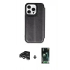 MARSİLYAN™- iPhone 15 Pro Max Kılıf Zirve Yansıma Serisi - Siyah 360 Mat Full Body Arka Koruyucu + Raze Metal Kamera Lens - GS