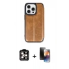 MARSİLYAN™- iPhone 15 Pro Max Kılıf Zirve Yansıma Serisi - Siyah 3D Antistatik Mat Seramik Nano Ekran Koruyucu + PVD Metal Kamera Lens - TU