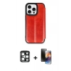 MARSİLYAN™- iPhone 15 Pro Max Kılıf Zirve Yansıma Serisi - Siyah 3D Antistatik Mat Seramik Nano Ekran Koruyucu + PVD Metal Kamera Lens - LT