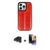 MARSİLYAN™- iPhone 15 Pro Max Kılıf Zirve Yansıma Serisi - Siyah 3D Antistatik Mat Seramik Nano Ekran Koruyucu + Raze Metal Kamera Lens - GS
