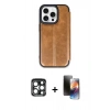 MARSİLYAN™- iPhone 15 Pro Max Kılıf Zirve Yansıma Serisi - Siyah 3D Antistatik Mat Seramik Nano Ekran Koruyucu + PVD Metal Kamera Lens - LT
