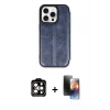MARSİLYAN™- iPhone 15 Pro Max Kılıf Zirve Yansıma Serisi - Siyah 3D Antistatik Mat Seramik Nano Ekran Koruyucu + PVD Metal Kamera Lens - TU