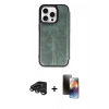 MARSİLYAN™- iPhone 15 Pro Max Kılıf Zirve Yansıma Serisi - Siyah 3D Antistatik Mat Seramik Nano Ekran Koruyucu + Raze Metal Kamera Lens - TMGI