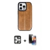 MARSİLYAN™- iPhone 15 Pro Max Kılıf Zirve Yansıma Serisi - Siyah 3D Antistatik Mat Seramik Nano Ekran Koruyucu + PVD Metal Kamera Lens - GS