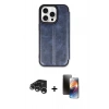 MARSİLYAN™- iPhone 15 Pro Max Kılıf Zirve Yansıma Serisi - Siyah 3D Antistatik Mat Seramik Nano Ekran Koruyucu + Raze Metal Kamera Lens - GS