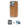 MARSİLYAN™- iPhone 15 Pro Max Kılıf Zirve Yansıma Serisi - Siyah 3D Antistatik Seramik Nano Ekran Koruyucu + PVD Metal Kamera Lens - SH