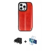 MARSİLYAN™- iPhone 15 Pro Max Kılıf Zirve Yansıma Serisi - Siyah 3D Antistatik Seramik Nano Ekran Koruyucu + Raze Metal Kamera Lens - SH