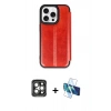 MARSİLYAN™- iPhone 15 Pro Max Kılıf Zirve Yansıma Serisi - Siyah 3D Antistatik Seramik Nano Ekran Koruyucu + PVD Metal Kamera Lens - GI