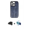 MARSİLYAN™- iPhone 15 Pro Max Kılıf Zirve Yansıma Serisi - Siyah 3D Antistatik Seramik Nano Ekran Koruyucu + Raze Metal Kamera Lens - TMGI