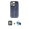 MARSİLYAN™- iPhone 15 Pro Max Kılıf Zirve Yansıma Serisi - Siyah 3D Antistatik Seramik Nano Ekran Koruyucu + PVD Metal Kamera Lens - GI
