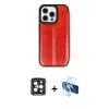 MARSİLYAN™- iPhone 15 Pro Max Kılıf Zirve Yansıma Serisi - Siyah 3D Antistatik Seramik Nano Ekran Koruyucu + PVD Metal Kamera Lens - SH