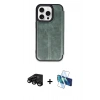 MARSİLYAN™- iPhone 15 Pro Max Kılıf Zirve Yansıma Serisi - Siyah 3D Antistatik Seramik Nano Ekran Koruyucu + Raze Metal Kamera Lens - SH