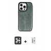 MARSİLYAN™- iPhone 15 Pro Max Kılıf Zirve Yansıma Serisi - Siyah Bilvis 0.18mm Plus Cam Ekran Koruyucu + PVD Metal Kamera Lens - GI