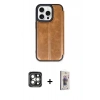 MARSİLYAN™- iPhone 15 Pro Max Kılıf Zirve Yansıma Serisi - Siyah Bilvis 3D Cam Ekran Koruyucu + PVD Metal Kamera Lens - GI