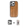 MARSİLYAN™- iPhone 15 Pro Max Kılıf Zirve Yansıma Serisi - Siyah Bilvis 3D Cam Ekran Koruyucu + PVD Metal Kamera Lens - GS