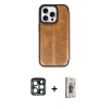 MARSİLYAN™- iPhone 15 Pro Max Kılıf Zirve Yansıma Serisi - Siyah Bilvis 3D Cam Ekran Koruyucu + PVD Metal Kamera Lens - LT