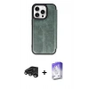 MARSİLYAN™- iPhone 15 Pro Max Kılıf Zirve Yansıma Serisi - Siyah Bilvis 5in1 3D Magic Cam Ekran Koruyucu + Raze Metal Kamera Lens - TMGI