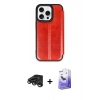 MARSİLYAN™- iPhone 15 Pro Max Kılıf Zirve Yansıma Serisi - Siyah Bilvis 5in1 5D Magic Hayalet Cam Ekran Koruyucu + Titanyum Gri Raze Metal Kamera Lens