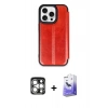 MARSİLYAN™- iPhone 15 Pro Max Kılıf Zirve Yansıma Serisi - Siyah Bilvis 5in1 5D Magic Hayalet Cam Ekran Koruyucu + PVD Metal Kamera Lens - GS