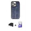 MARSİLYAN™- iPhone 15 Pro Max Kılıf Zirve Yansıma Serisi - Siyah Bilvis 5in1 5D Magic Hayalet Cam Ekran Koruyucu + Raze Metal Kamera Lens - LT