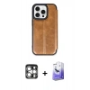 MARSİLYAN™- iPhone 15 Pro Max Kılıf Zirve Yansıma Serisi - Siyah Bilvis 5in1 5D Magic Hayalet Cam Ekran Koruyucu + PVD Metal Kamera Lens - GS