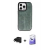 MARSİLYAN™- iPhone 15 Pro Max Kılıf Zirve Yansıma Serisi - Siyah Bilvis 5in1 5D Magic Hayalet Cam Ekran Koruyucu + Raze Metal Kamera Lens - SH