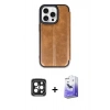 MARSİLYAN™- iPhone 15 Pro Max Kılıf Zirve Yansıma Serisi - Siyah Bilvis 5in1 5D Magic Hayalet Cam Ekran Koruyucu + PVD Metal Kamera Lens - SH