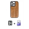 MARSİLYAN™- iPhone 15 Pro Max Kılıf Zirve Yansıma Serisi - Siyah Bilvis 5in1 5D Magic Hayalet Cam Ekran Koruyucu + PVD Metal Kamera Lens - LT