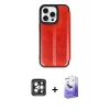 MARSİLYAN™- iPhone 15 Pro Max Kılıf Zirve Yansıma Serisi - Siyah Bilvis 5in1 5D Magic Hayalet Cam Ekran Koruyucu + PVD Metal Kamera Lens - GI