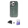 MARSİLYAN™- iPhone 15 Pro Max Kılıf Zirve Yansıma Serisi - Siyah Bilvis 5in1 5D Magic Hayalet Cam Ekran Koruyucu + Raze Metal Kamera Lens - GS