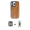 MARSİLYAN™- iPhone 15 Pro Max Kılıf Zirve Yansıma Serisi - Siyah Bilvis Hayalet Cam Ekran Koruyucu + PVD Metal Kamera Lens - LT