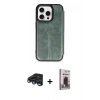 MARSİLYAN™- iPhone 15 Pro Max Kılıf Zirve Yansıma Serisi - Siyah Bilvis Hayalet Cam Ekran Koruyucu + Raze Metal Kamera Lens - LT