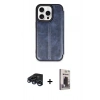 MARSİLYAN™- iPhone 15 Pro Max Kılıf Zirve Yansıma Serisi - Siyah Bilvis Hayalet Cam Ekran Koruyucu + Raze Metal Kamera Lens - LT