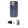 MARSİLYAN™- iPhone 15 Pro Max Kılıf Zirve Yansıma Serisi - Siyah Bilvis Hayalet Cam Ekran Koruyucu + Raze Metal Kamera Lens - SH