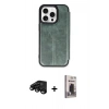 MARSİLYAN™- iPhone 15 Pro Max Kılıf Zirve Yansıma Serisi - Siyah Bilvis Hayalet Cam Ekran Koruyucu + Raze Metal Kamera Lens - SH