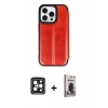 MARSİLYAN™- iPhone 15 Pro Max Kılıf Zirve Yansıma Serisi - Siyah Bilvis Hayalet Cam Ekran Koruyucu + PVD Metal Kamera Lens - SH