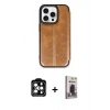 MARSİLYAN™- iPhone 15 Pro Max Kılıf Zirve Yansıma Serisi - Siyah Bilvis Hayalet Cam Ekran Koruyucu + PVD Metal Kamera Lens - TU